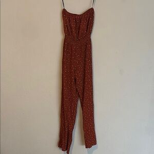 Rust Red Spaghetti Strap Jumpsuit
